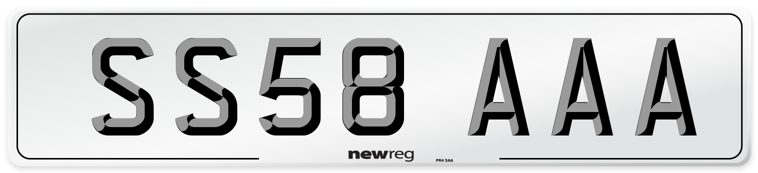 SS58 AAA Number Plate from New Reg